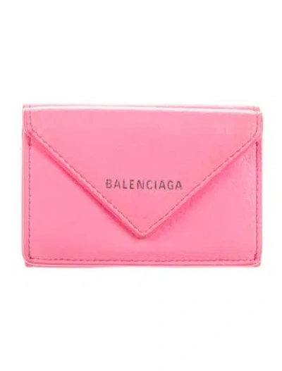 Pre-owned Balenciaga 2019 Papier Compact Wallet In Pink