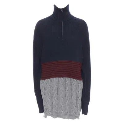 Pre-owned Balenciaga 2019 Runway 3 Layered Cable Knit Distressed Oversized Sweater Xs In Black