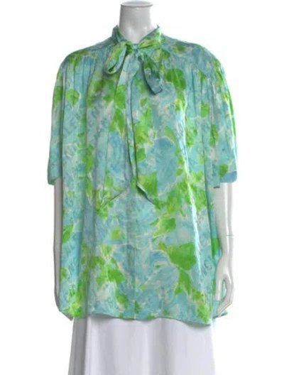 Pre-owned Balenciaga 2019 Silk Blouse In Blue