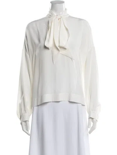 Pre-owned Balenciaga 2019 Silk Blouse In White