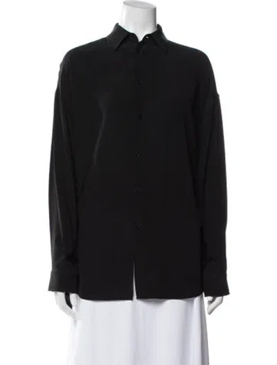 Pre-owned Balenciaga 2019 Silk Button-up Top In Black