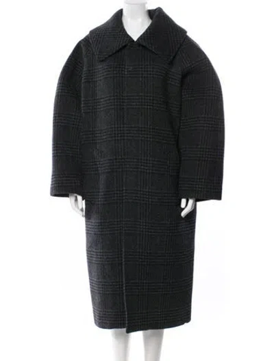 Pre-owned Balenciaga 2019 Virgin Wool Fur Coat In Gray