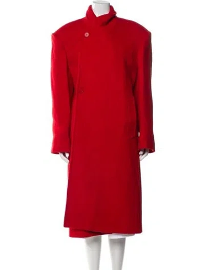 Pre-owned Balenciaga 2019 Virgin Wool Trench Coat In Red