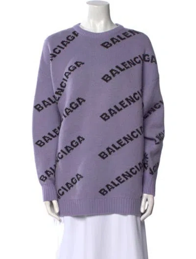 Pre-owned Balenciaga 2019 Wool Sweater In Purple