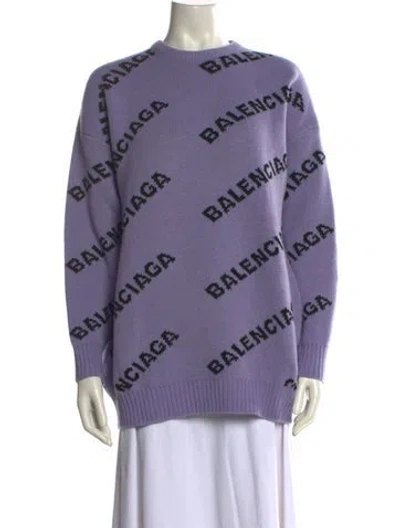 Pre-owned Balenciaga 2019 Wool Sweater In Purple