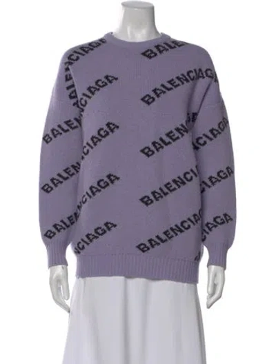 Pre-owned Balenciaga 2019 Wool Sweater In Purple