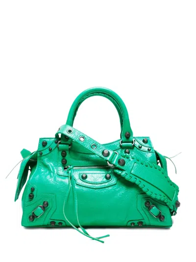 Pre-owned Balenciaga 2020-2024 Giant Neo Classic City Shoulder Bag In Green