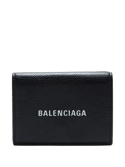 Pre-owned Balenciaga 2020-2025 Leather Wallet In Black
