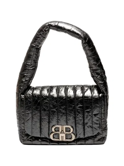 Pre-owned Balenciaga 2020-2025 Padded Bb Tote Bag In Black