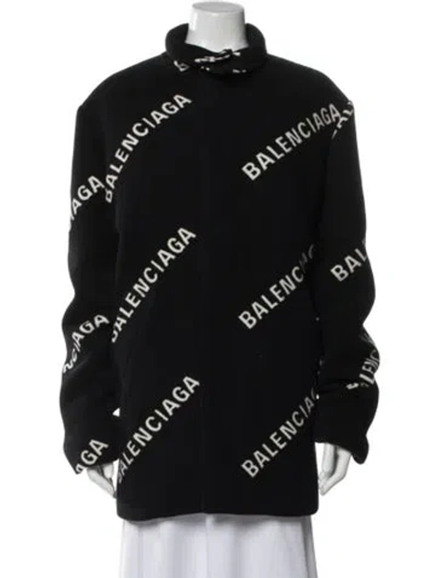 Pre-owned Balenciaga 2020 'all Over' Coat In Black