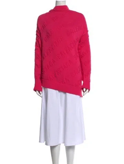Pre-owned Balenciaga 2020 All Over Sweater In Pink