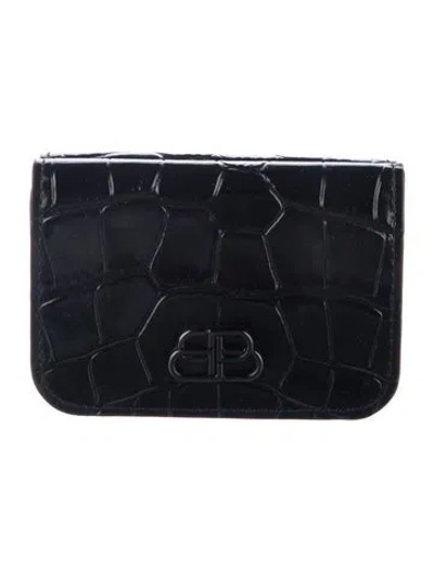 Pre-owned Balenciaga 2020 Bifold Card Holder In Black