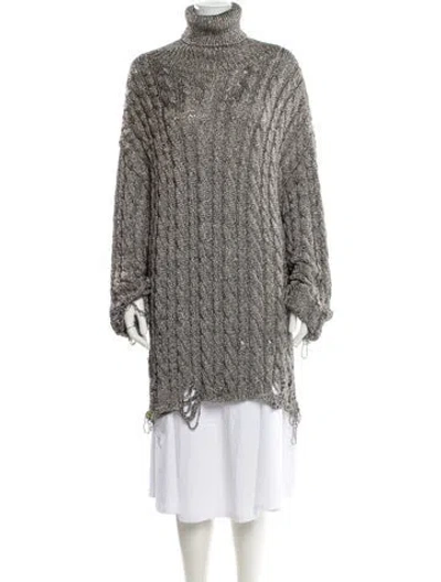 Pre-owned Balenciaga 2020 Cable Knit Sweater In Gray