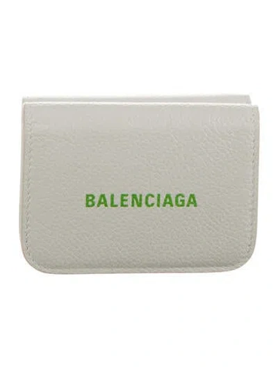Pre-owned Balenciaga 2020 Cash Mini Wallet Compact Wallet In White
