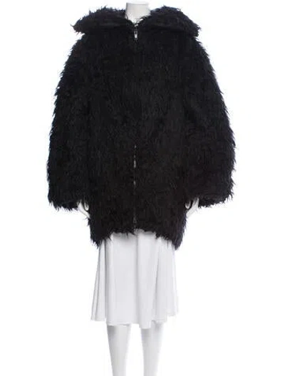 Pre-owned Balenciaga 2020 Faux Fur Coat In Black