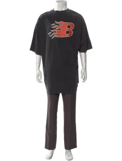 Pre-owned Balenciaga 2020 Flame Logo T-shirt In Black