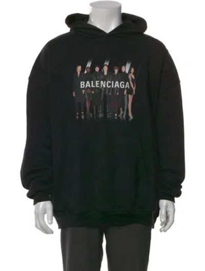 Pre-owned Balenciaga 2020 Graphic Print Hoodie In Black