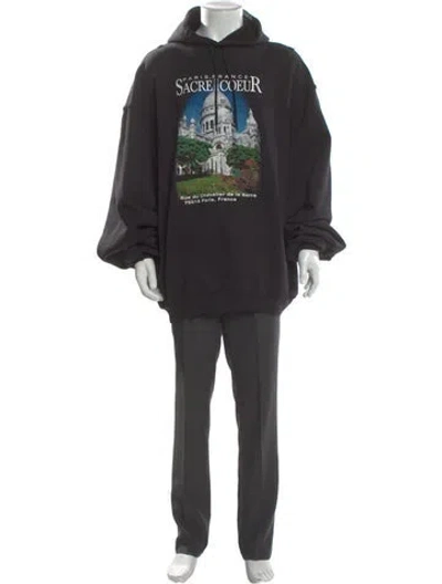 Pre-owned Balenciaga 2020 Graphic Print Hoodie In Black