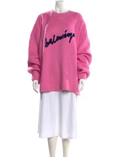 Pre-owned Balenciaga 2020 Graphic Print Sweater In Pink