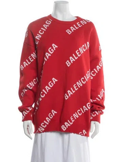 Pre-owned Balenciaga 2020 Graphic Print Sweater In Red