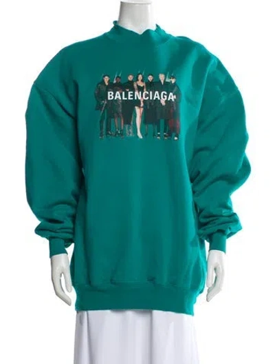Pre-owned Balenciaga 2020 Graphic Print Sweatshirt In Green