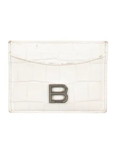 Pre-owned Balenciaga 2020 Hourglass Card Holder In Neutral
