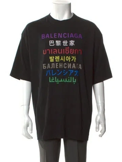 Pre-owned Balenciaga 2020 Language Translation T-shirt In Black