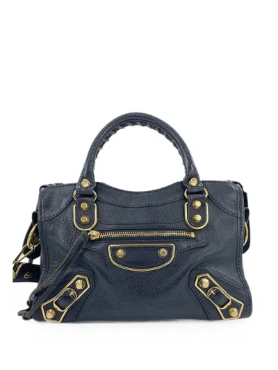 Pre-owned Balenciaga 2020 Metallic Edge Mini City Tote Bag In Blue