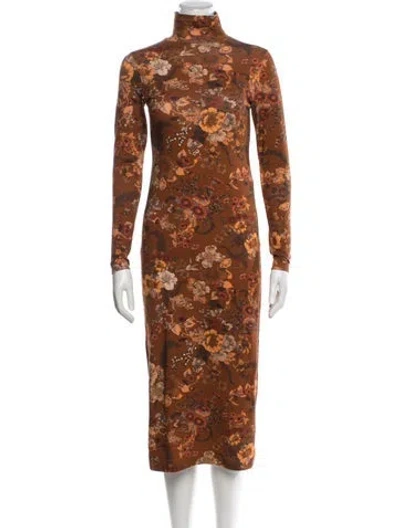 Pre-owned Balenciaga 2020 Midi Length Dress In Brown