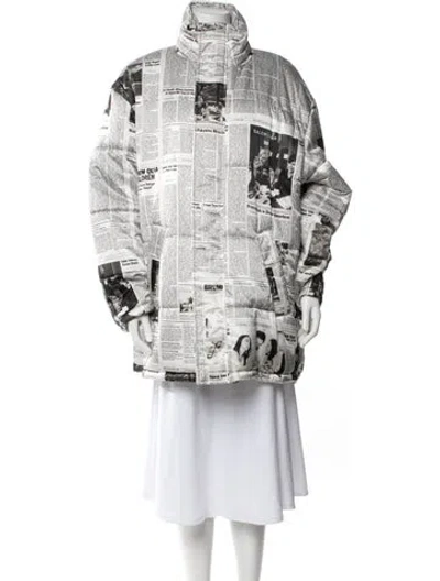 Pre-owned Balenciaga 2020 Nylon Down Coat In White