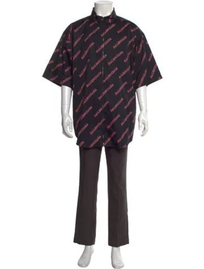 Pre-owned Balenciaga 2020 Plaid Print Shirt In Black