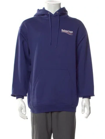 Pre-owned Balenciaga 2020 Political Campaign Hoodie In Purple