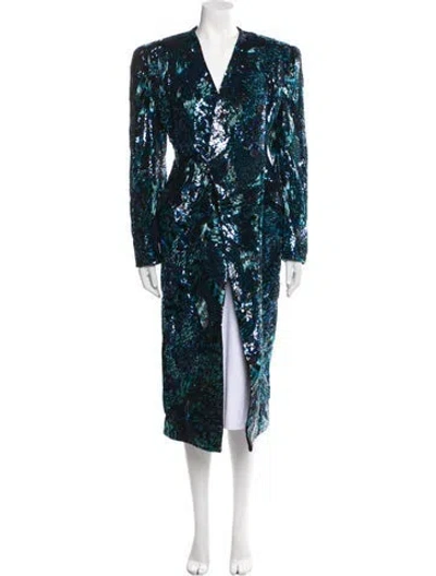 Pre-owned Balenciaga 2020 Printed Coat In Blue