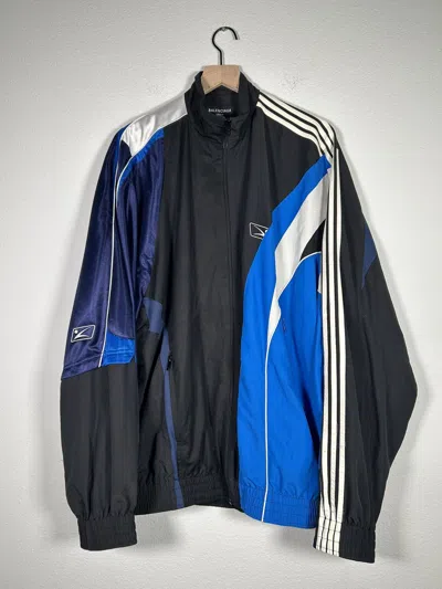 Pre-owned Balenciaga 2020 Reconstructed Oversized Track Jacket In Black