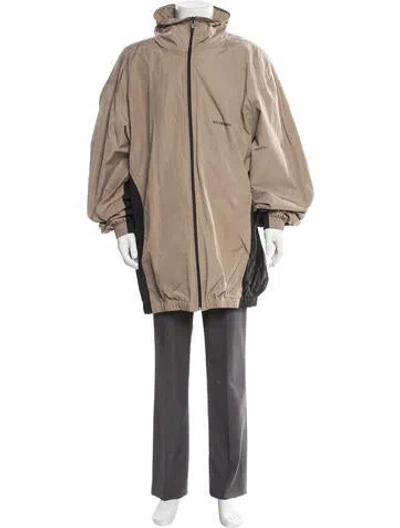 Pre-owned Balenciaga 2020 Signature Logo Parka In Neutral