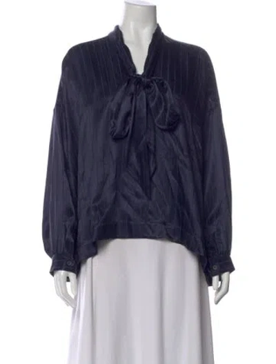 Pre-owned Balenciaga 2020 Silk Blouse In Blue