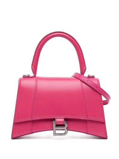 Pre-owned Balenciaga 2020 Small Shiny Box Calfskin Hourglass Satchel In Pink