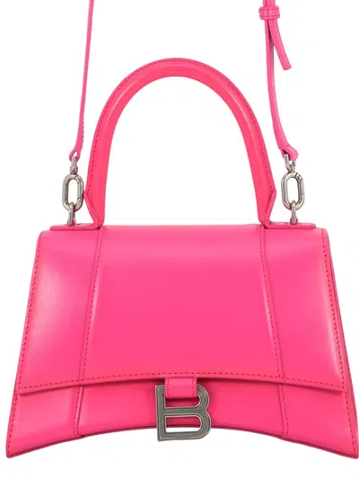 Pre-owned Balenciaga 2020 Small Shiny Box Calfskin Hourglass Satchel In Pink