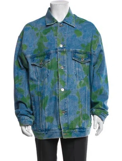 Pre-owned Balenciaga 2020 Tie-dye Print Denim Jacket In Blue