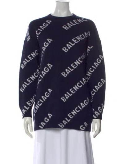 Pre-owned Balenciaga 2020 Wool Sweater In Blue