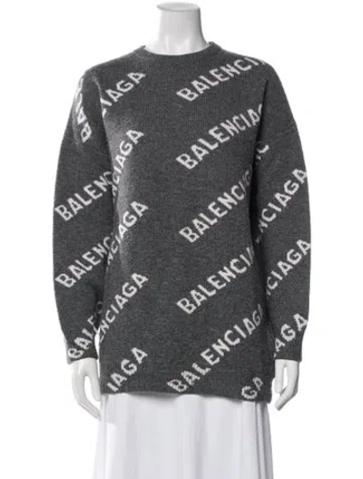 Pre-owned Balenciaga 2020 Wool Sweater In Gray
