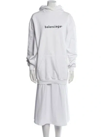Pre-owned Balenciaga 2020-2021 Trademark Logo Sweatshirt In White