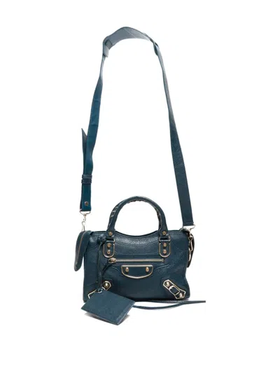 Pre-owned Balenciaga 2020s City Two-way Handbag In Green