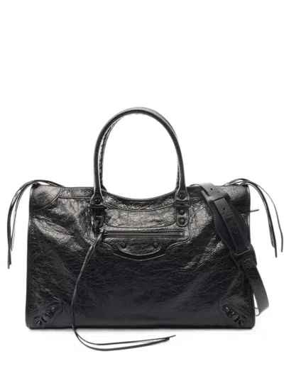 Pre-owned Balenciaga 2020s Le City Leather Tote Bag In Black