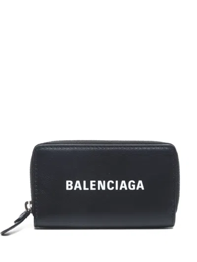 Pre-owned Balenciaga 2020s Logo-print Leather Coin Purse