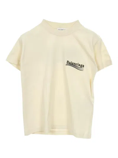 Pre-owned Balenciaga 2020s Logo T-shirt In Neutral