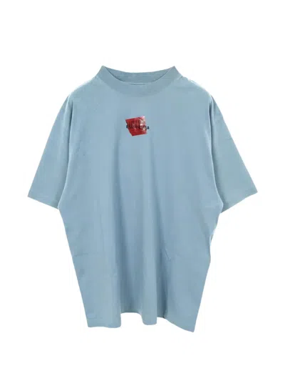 Pre-owned Balenciaga 2020s Logo-print Short-sleeve T-shirt In Blue