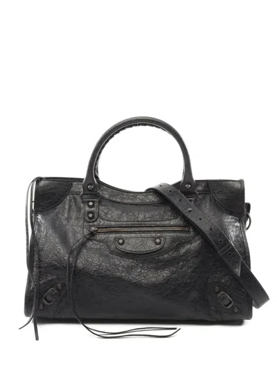 Pre-owned Balenciaga 2020s Medium City Leather Handbag In Black