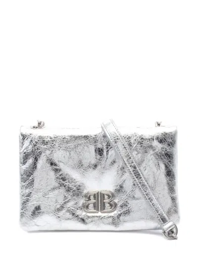 Pre-owned Balenciaga 2020s Mini Monaco Metallized Leather Bag