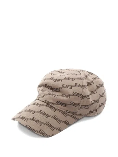 Pre-owned Balenciaga 2020s Monogram Cap In Brown